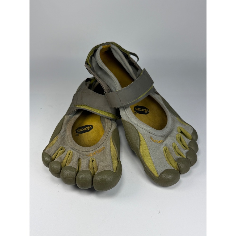 Vibram Womens 9.5-10 FiveFingers Jaya Mary Jane Olive Green Barefoot Toe Shoes